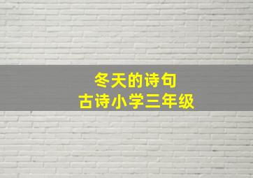 冬天的诗句 古诗小学三年级